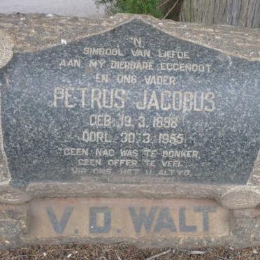 WALT Petrus Jacobus, v.d. 1898-1955