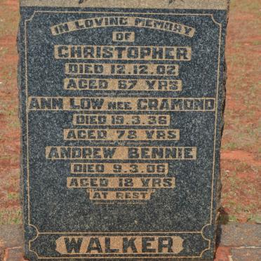 WALKER Christopher -1902 &amp; Ann Low CRAMOND -1936 :: WALKER Andrew Bennie -1906