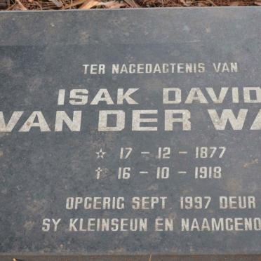 WALT Isak David, van der 1877-1918