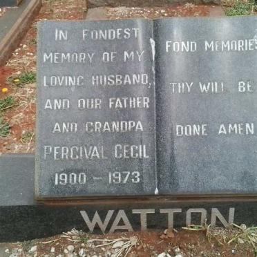 WATTON Percival Cecil 1900-1973 &amp; Margaret 1904-1989
