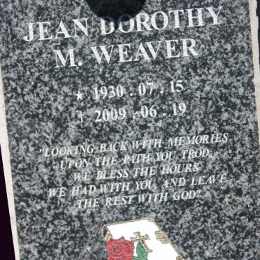 WEAVER Jean Dorothy M. 1930-2009