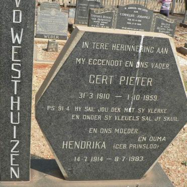 WESTHUIZEN Gert Pieter, v.d. 1910-1959