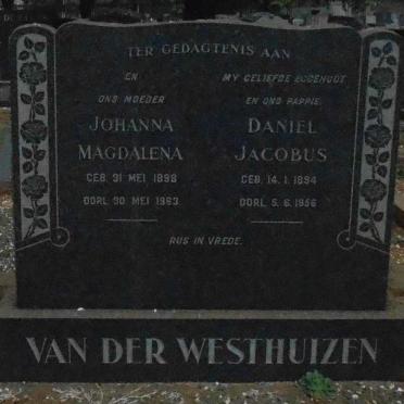 WESTHUIZEN Daniel Jacobus, van der 1894-1956 &amp; Johanna Magdalena 1898-1963