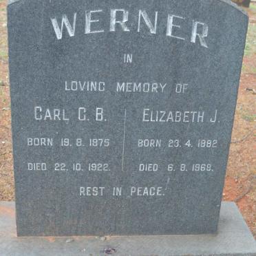 WERNER Carl G.B. 1875-1922 &amp; Elizabeth J. 1882-1968