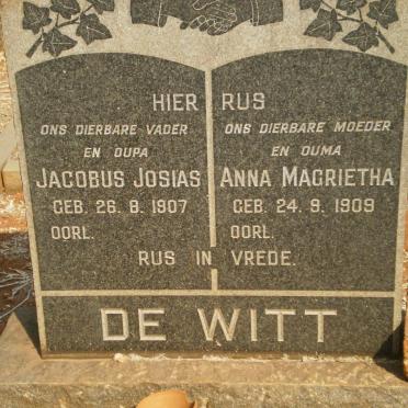 WITT Jacobus Josias, de 1907-  &amp; Anna Magrietha 1909-