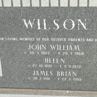 WILSON John William 1882-1964 &amp; Helen 1881-1972 :: WILSON James Brian 1918-1968