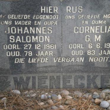 WIENECKE Johannes Salomon -1961 &amp; Cornelia G.M. -1979