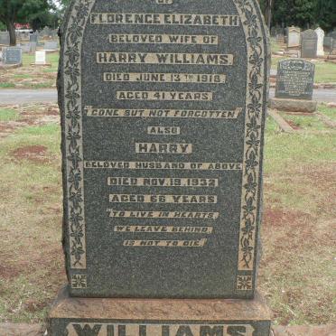 WILLIAMS Harry -1932 &amp; Florence Elizabeth -1918