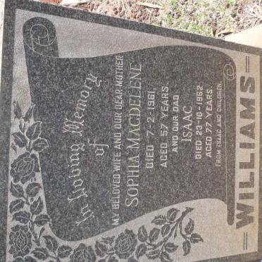 WILLIAMS Isaac -1962 &amp; Sophia Magdelene -1961