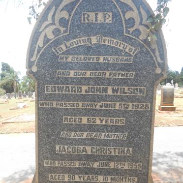WILSON Edward John -1925 &amp; Jacoba Christina -1955