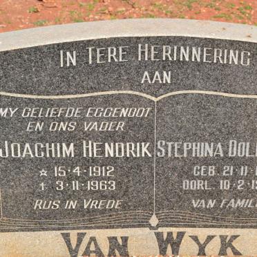 WYK Joachim Hendrik, van 1912-1963 &amp; Stephina Dolfeneta 1911-1997