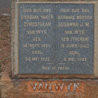 WYK Christiaan, van 1855-1925 &amp; Susanna J.M. THERON 1862-1933