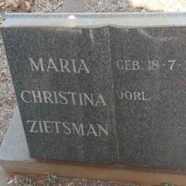 ZIETSMAN Maria Christina 1902-