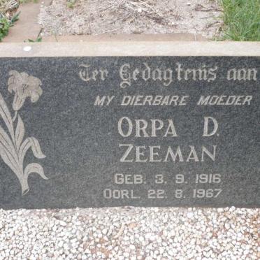 ZEEMAN Orpa D. 1916-1967
