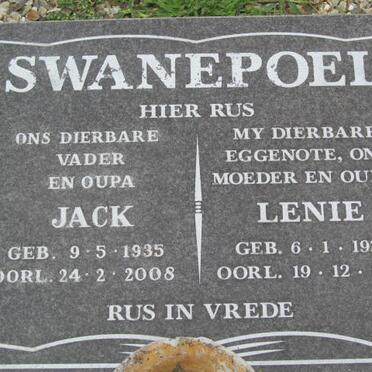 SWANEPOEL Jack 1935-2008 &amp; Lenie 1933-1998