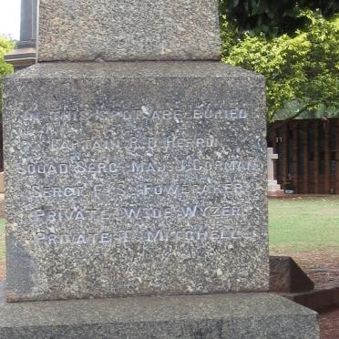 3. Erected by the Queens Bays in memory of their comrades who fell in action on 1st April,1902