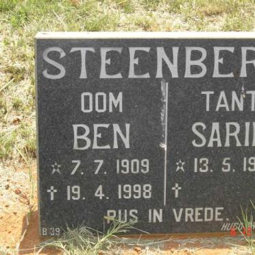 STEENBERG Ben 1909 - 1998 &amp; Sarie 1916 -