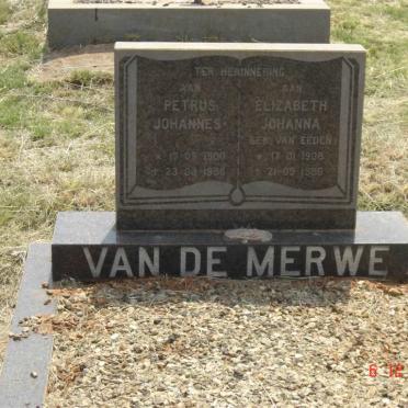 MERWE Petrus Johannes, van de 1900-1986 &amp; Elizabeth Johanna VAN EEDEN 1908-1986