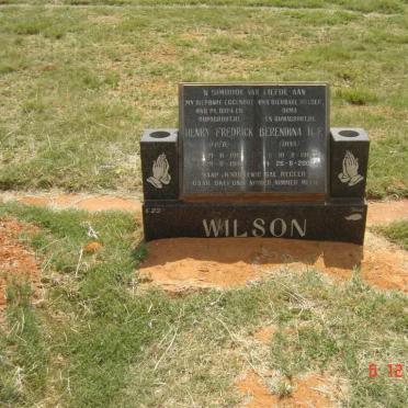 WILSON Henry Frederick 1913-1998 &amp; Berendina H.F. 19??- 200?