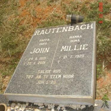 RAUTENBACH John 1921-2001 &amp; Millie 1920-