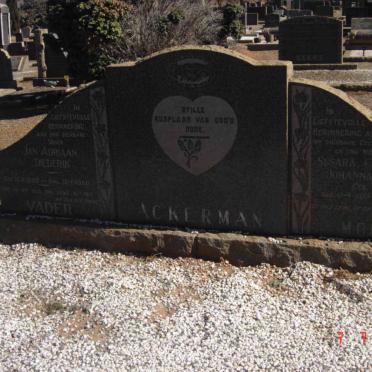 ACKERMAN Jan Adriaan Diederik 1882-1960 &amp; Susara Catharina Johanna Magdalena STRYDOM 1884-1957