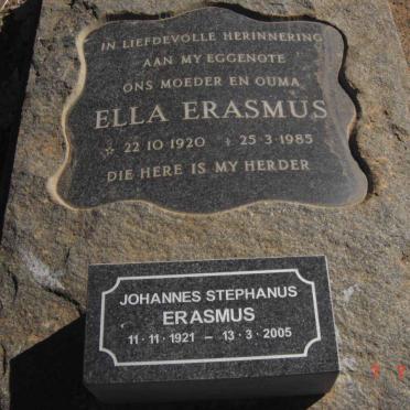 ERASMUS Johannes Stephanus 1921-2005 &amp; Ella 1920-1985
