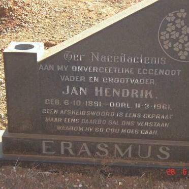 ERASMUS Jan Hendrik 1891-1961