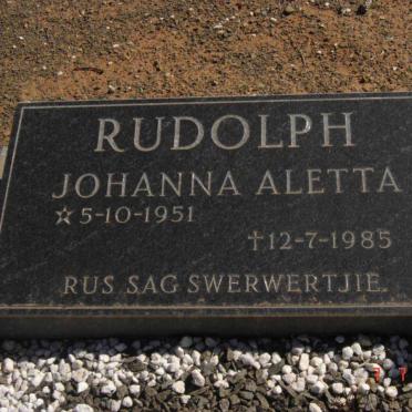RUDOLPH Johanna Aletta 1951-1985