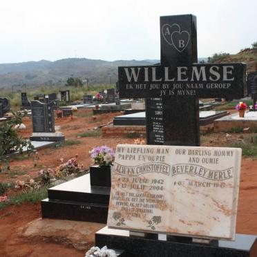 WILLEMSE Alwyn Christoffel 1942-2004 &amp; Beverley Merle 1947-