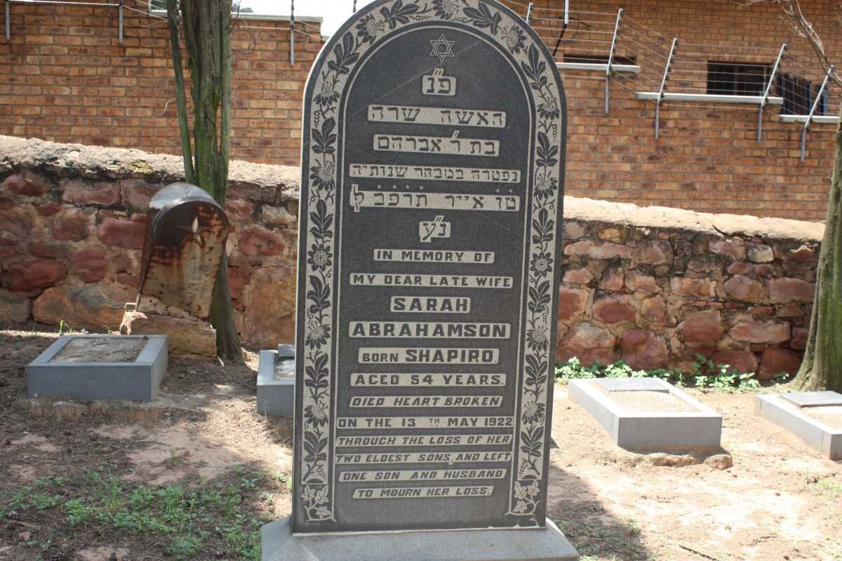 ABRAHAMSON Sarah nee SHAPIRO -1922