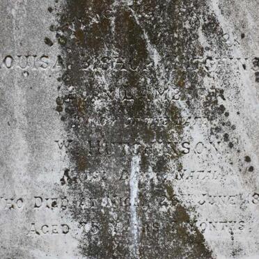 HUTCHINSON Louisa Bishop nee LAMBERT -1898