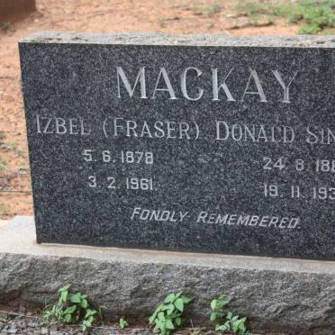 MACKAY Donald Sinclair 1866-1934 &amp; Izbel FRASER 1878-1961