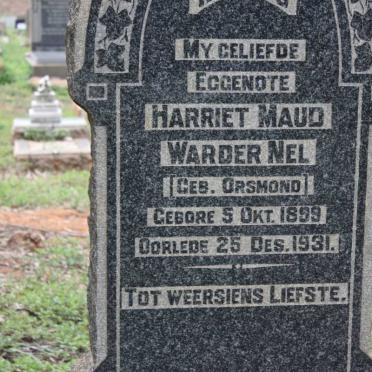 NEL Harriet Maud Warder geb ORSMOND 1899-1931