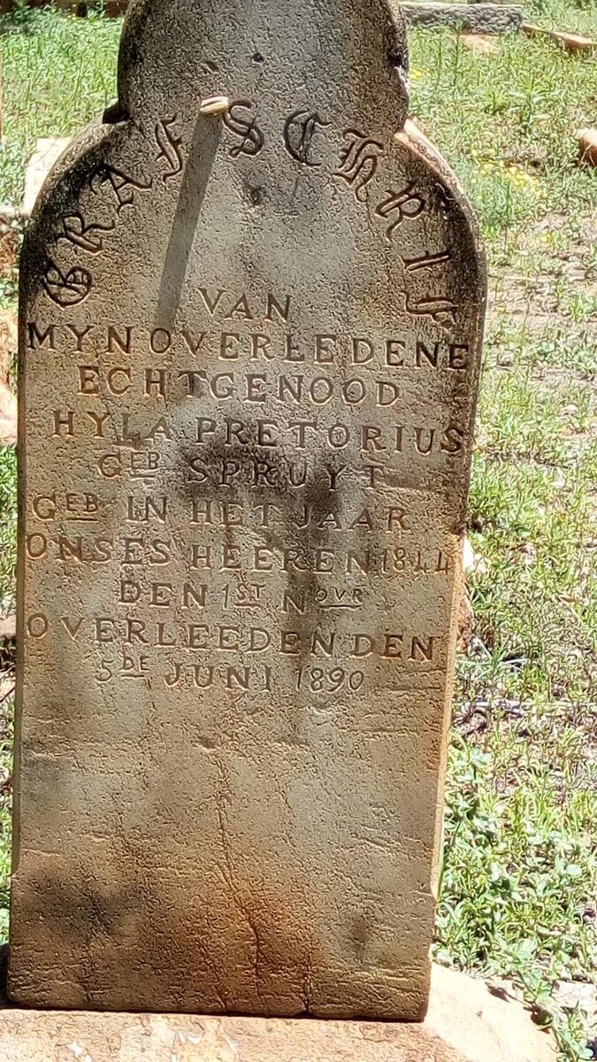 PRETORIUS Hyla nee SPRUYT 1844-1890