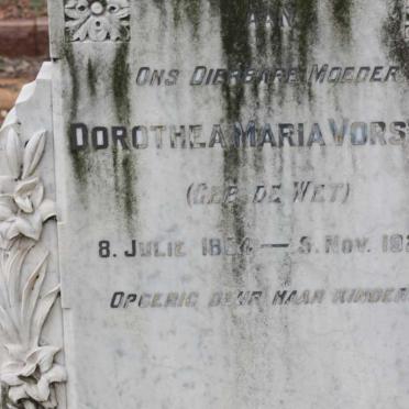 VORSTER Dorothea Maria nee DE WET 1864-1925