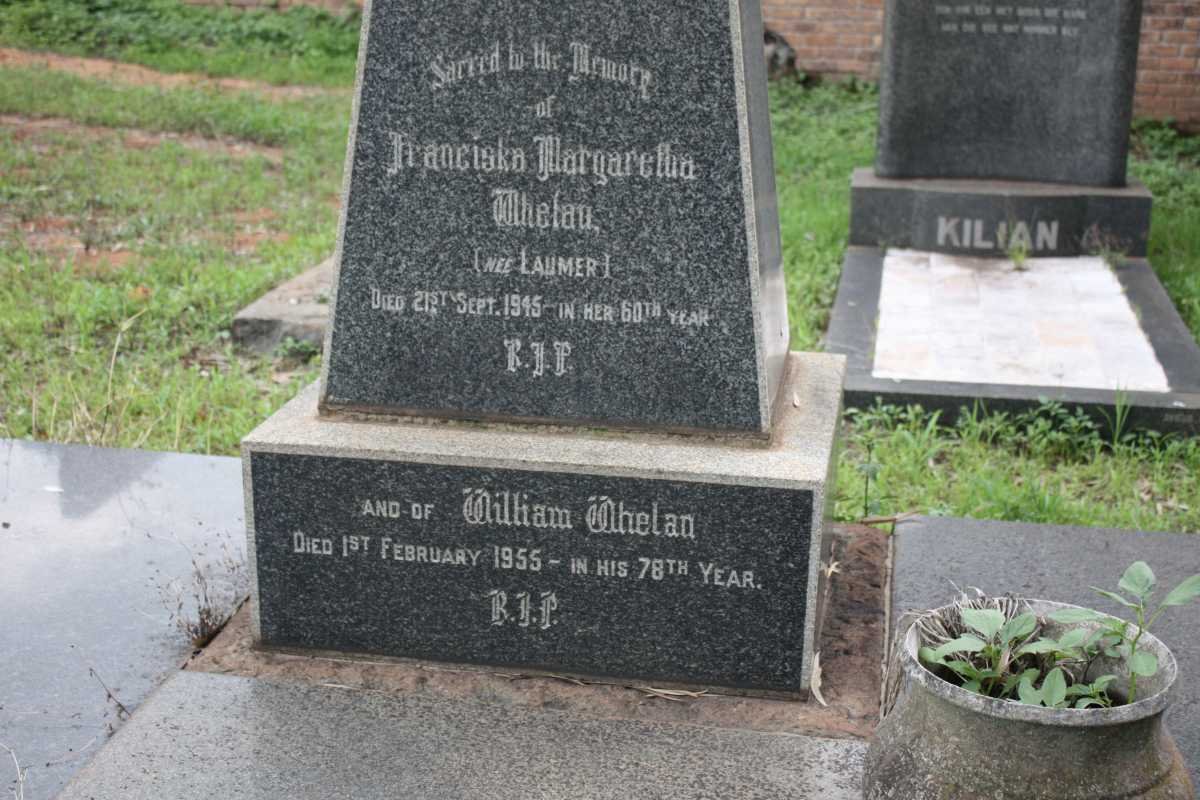 WHELAN William -1955 &amp; Franciska Margaretha LAUMER -1945