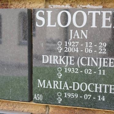 SLOOTER Jan 1927-2004 &amp; Dirkje CINJEE 1932- :: SLOOTER Maria 1959-