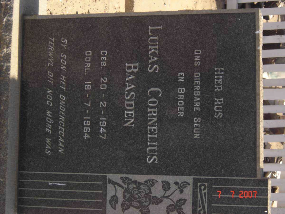 BAASDEN Lukas Cornelius 1947-1964