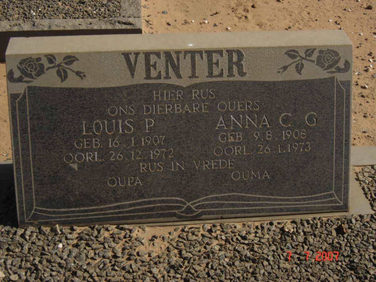 VENTER Louis P. 1907-1972 &amp; Anna C.G. 1908-1973