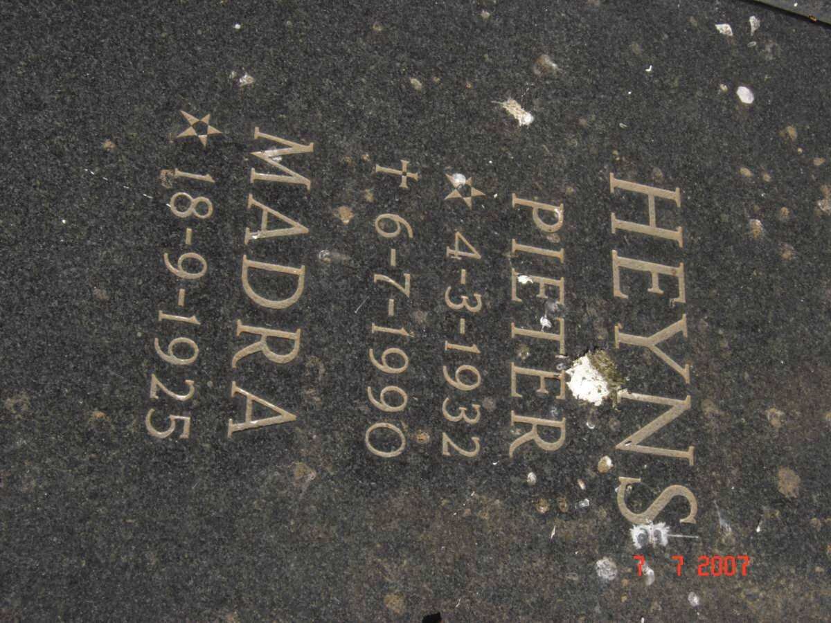 HEYNS Pieter 1932-1990 &amp; Madra 1925-