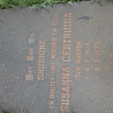 ? Susanna Gertruida nee BASSON 1925-1976