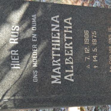 ? Marthiena Albertha 1906-1975