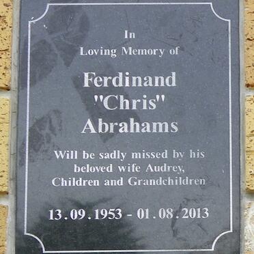 ABRAHAMS Ferdinand 1953-2013