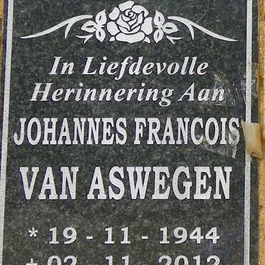 ASWEGEN Johannes Francois, van 1944-2012