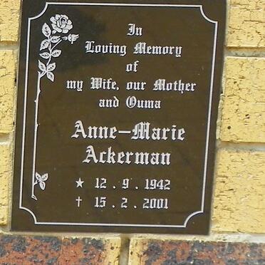 ACKERMAN Anne-Marie 1942-2001