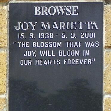 BROWSE Joy Marietta 1938-2001