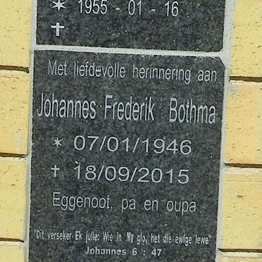BOTHMA Johannes Frederik 1946-2015