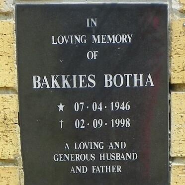 BOTHA Bakkies 1946-1998