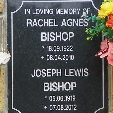 BISHOP Joseph Lewis 1919-2012 &amp; Rachel Agnes 1922-2010