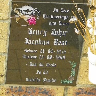 BEST Henry John Jacobus 1936-1999
